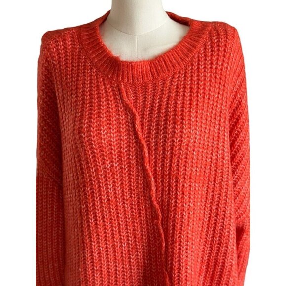 Zara Knit Oversized Relaxed Fit Round Neck Long Sleeve Pullover Sweater Sz L - Picture 5 of 11
